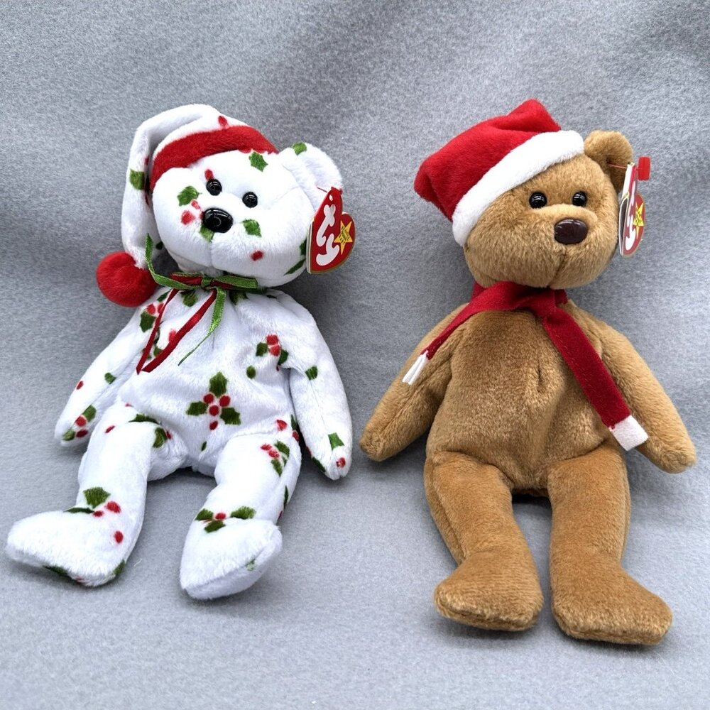 Christmas Holiday Plush Lot Penguin Teddy Bear Holly & Berry Bear Stuffed Toy TY - Picture 7 of 13